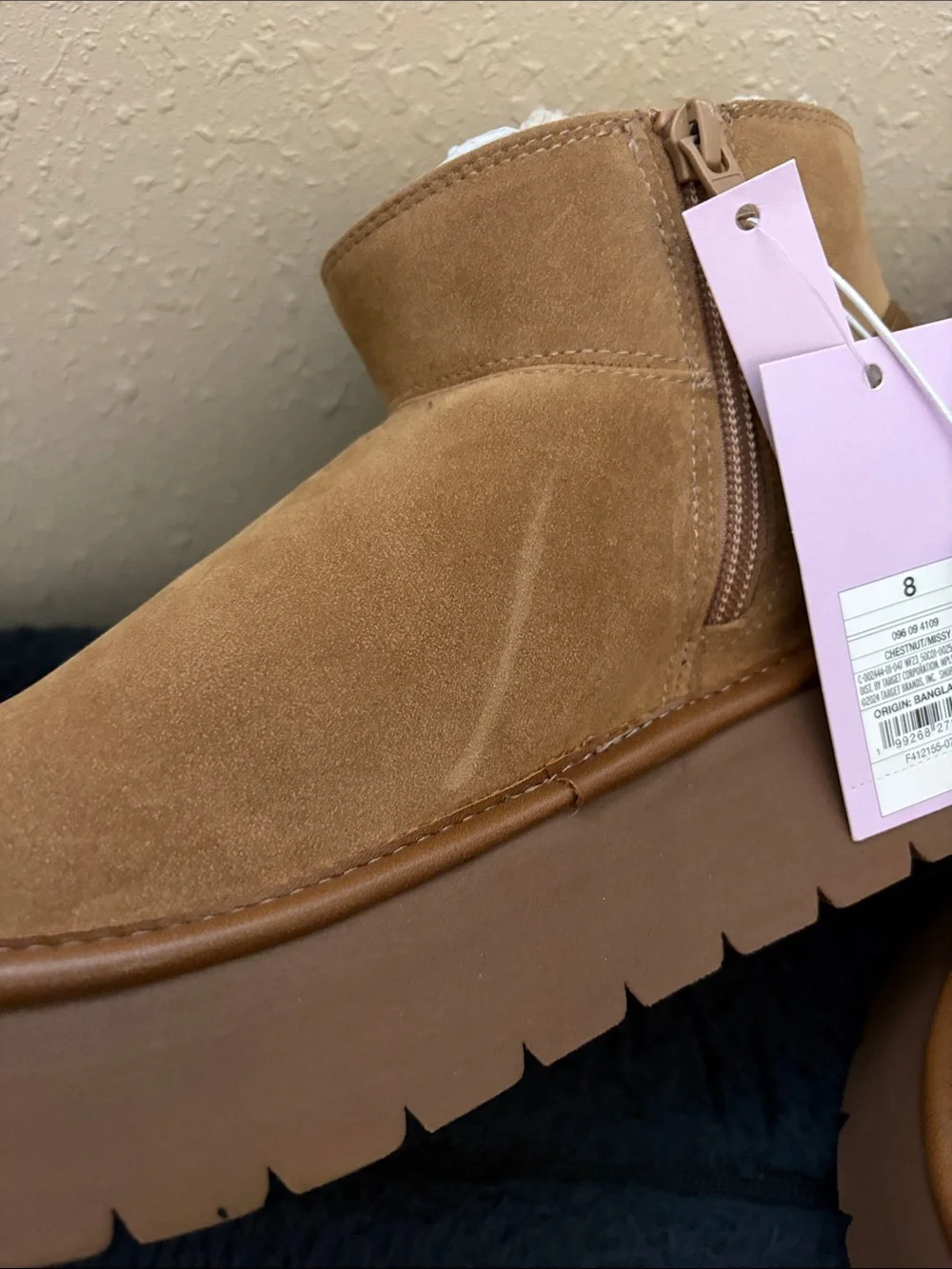 Wild Fable Suede Platform Ankle Boots in Chestnut